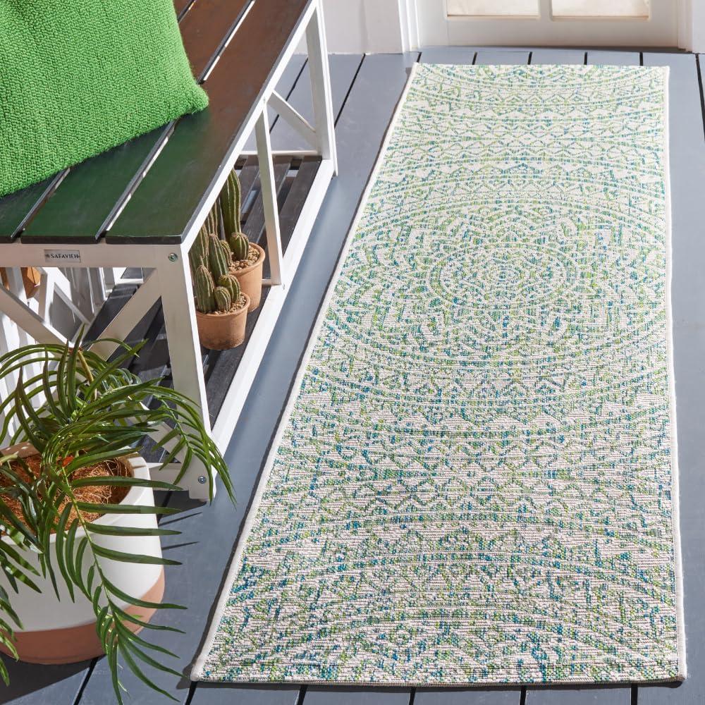 image:imageSAFAVIEH Courtyard Collection 8 x 10 BeigeBrown CY8734 IndoorOutdoor Patio Backyard Mudroom AreaRugIvoryGreen