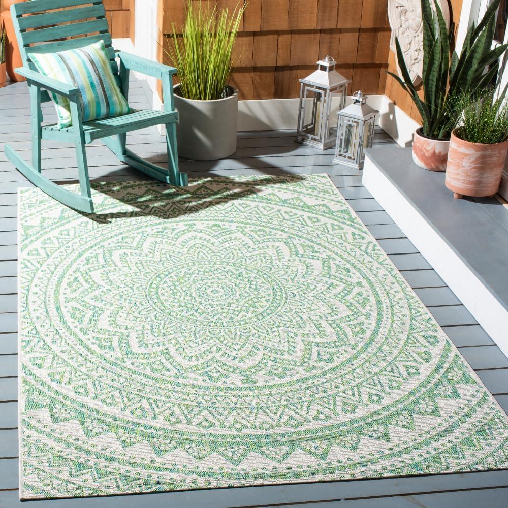 image:imageSAFAVIEH Courtyard Collection 8 x 10 BeigeBrown CY8734 IndoorOutdoor Patio Backyard Mudroom AreaRugIvoryGreen