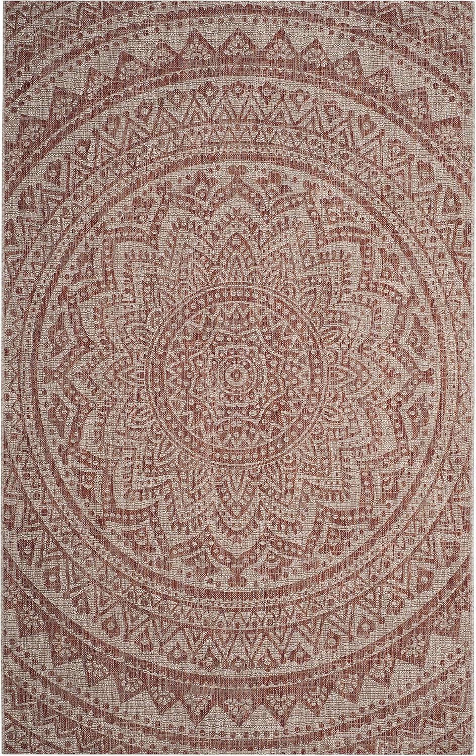 image:imageSAFAVIEH Courtyard Collection 8 x 10 BeigeBrown CY8734 IndoorOutdoor Patio Backyard Mudroom AreaRugLight BeigeTerracotta