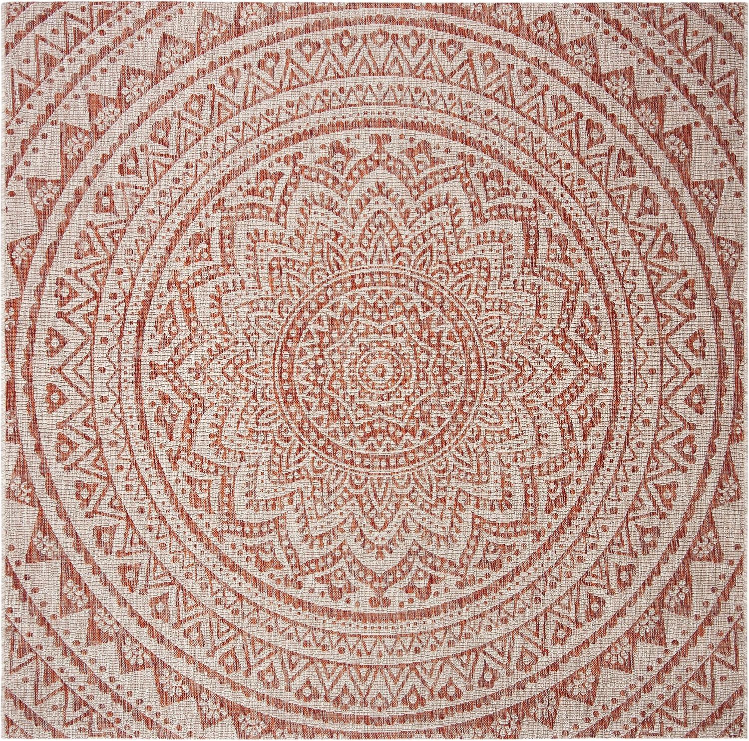 image:imageSAFAVIEH Courtyard Collection 8 x 10 BeigeBrown CY8734 IndoorOutdoor Patio Backyard Mudroom AreaRugLight BeigeTerracotta