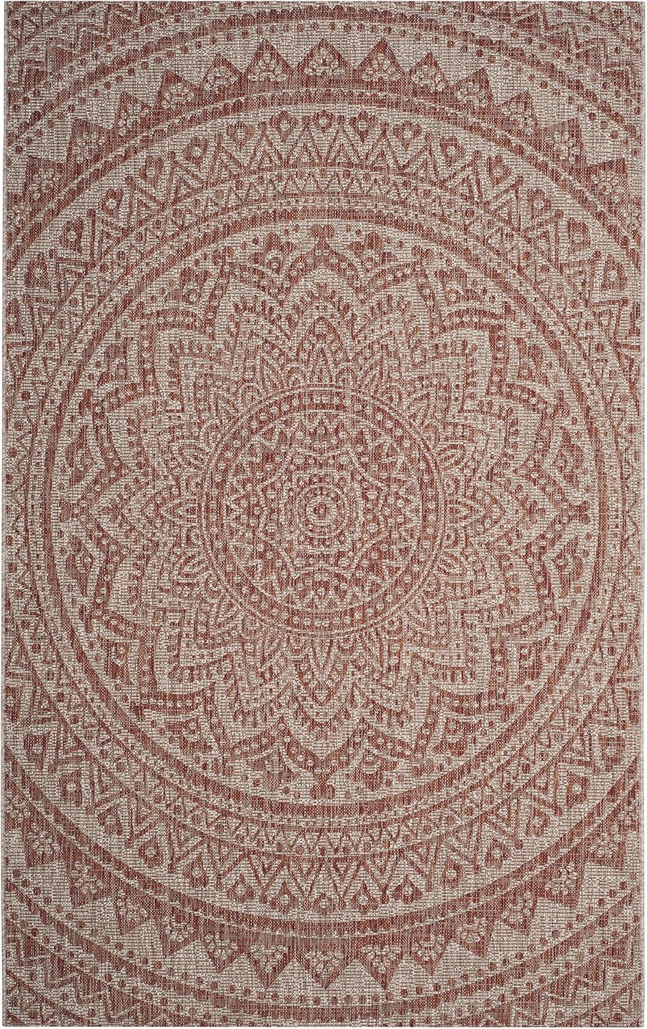 image:imageSAFAVIEH Courtyard Collection 8 x 10 BeigeBrown CY8734 IndoorOutdoor Patio Backyard Mudroom AreaRugLight BeigeTerracotta