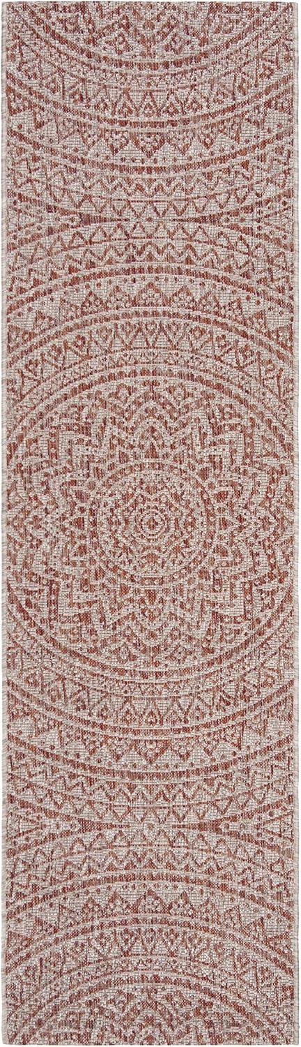 image:imageSAFAVIEH Courtyard Collection 8 x 10 BeigeBrown CY8734 IndoorOutdoor Patio Backyard Mudroom AreaRugLight BeigeTerracotta