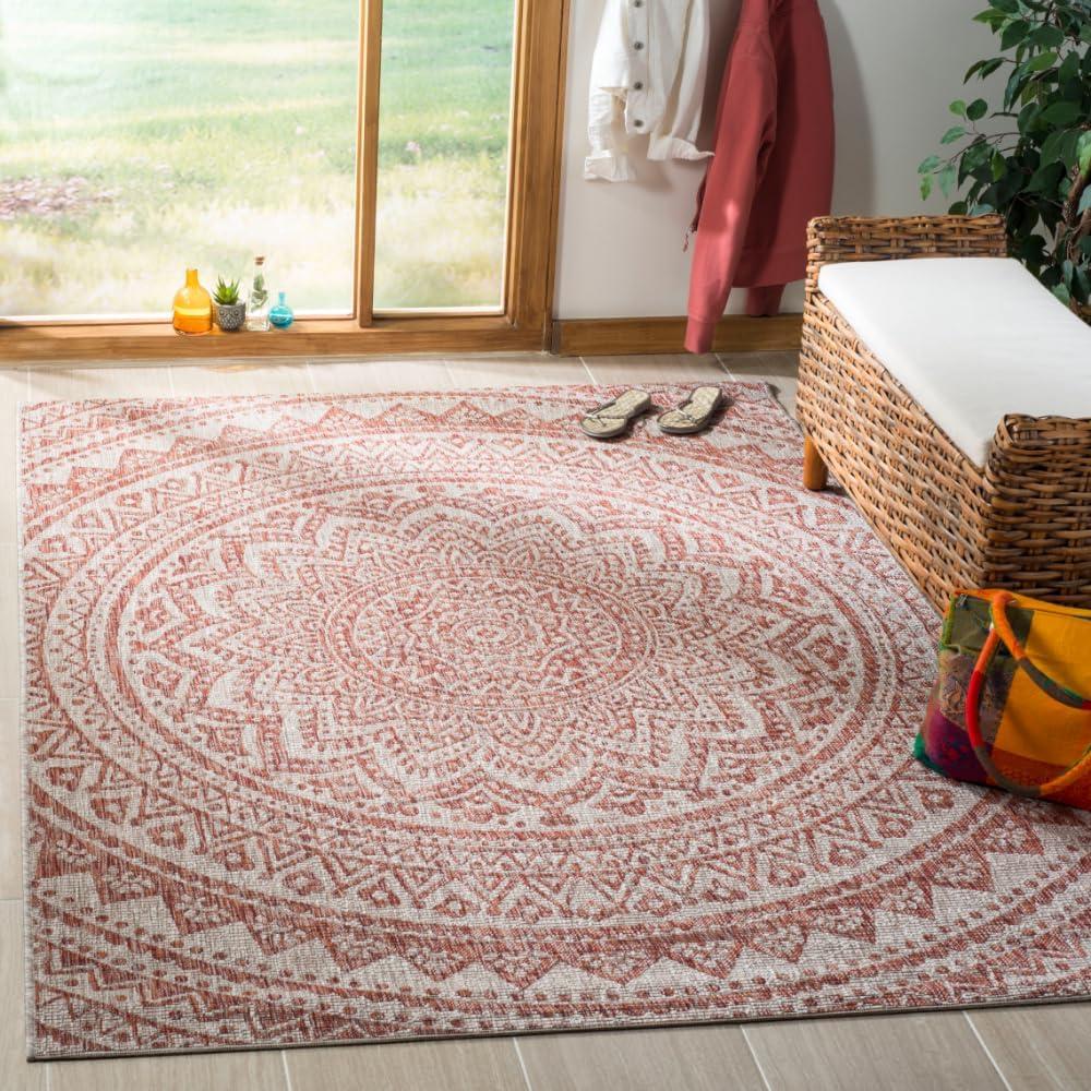 image:imageSAFAVIEH Courtyard Collection 8 x 10 BeigeBrown CY8734 IndoorOutdoor Patio Backyard Mudroom AreaRugLight BeigeTerracotta