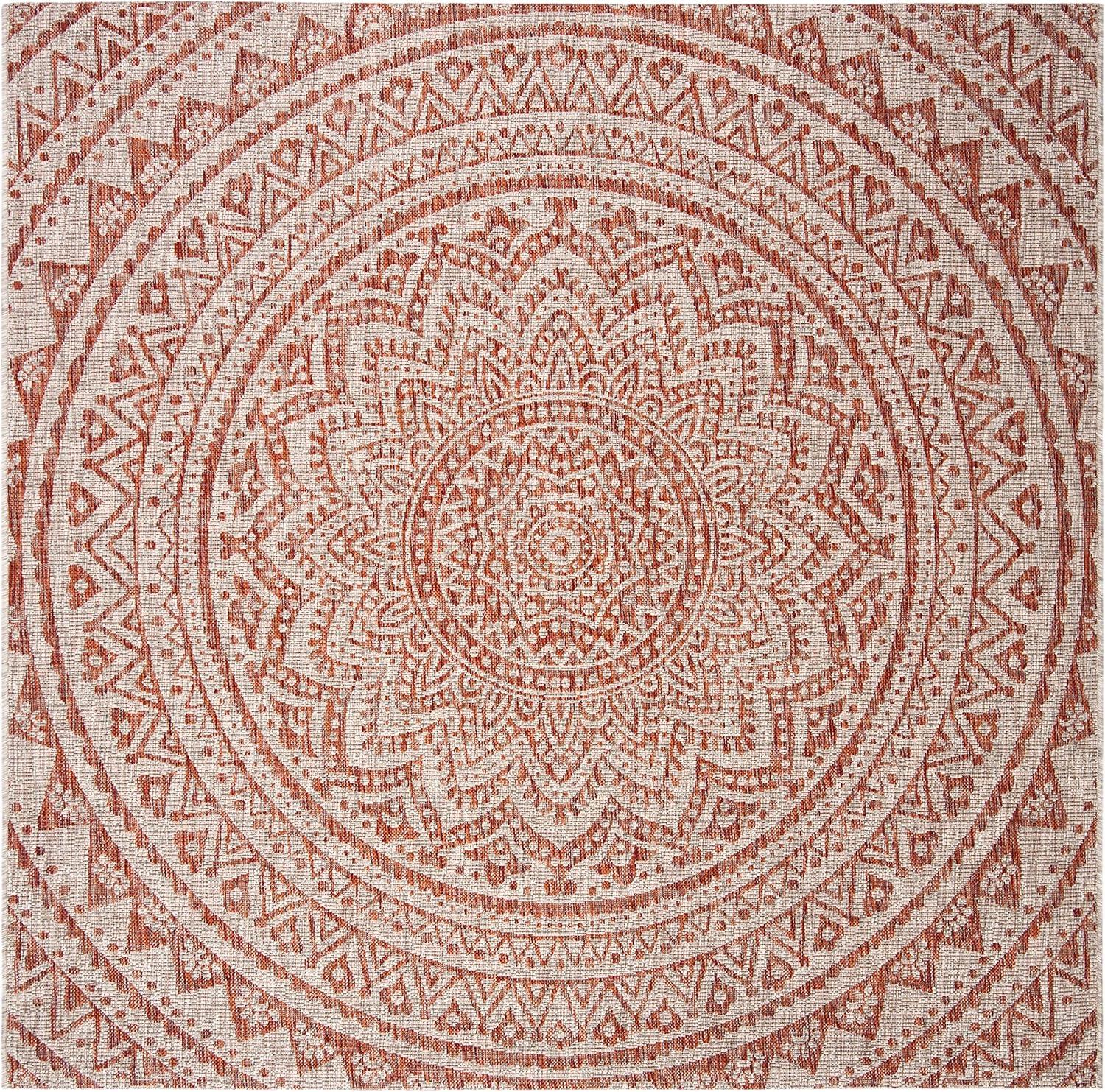 image:imageSAFAVIEH Courtyard Collection 8 x 10 BeigeBrown CY8734 IndoorOutdoor Patio Backyard Mudroom AreaRugLight BeigeTerracotta
