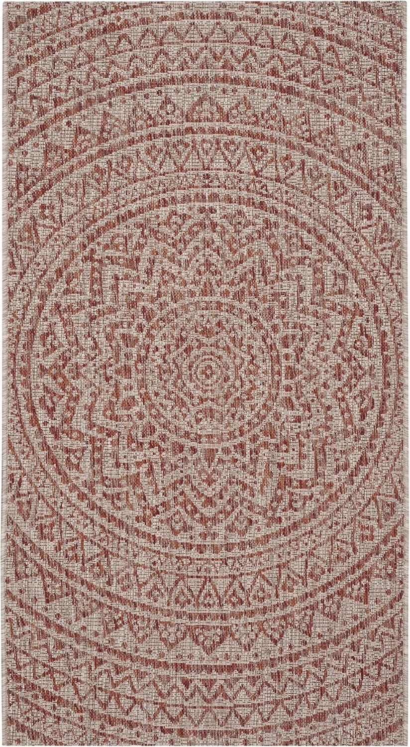 image:imageSAFAVIEH Courtyard Collection 8 x 10 BeigeBrown CY8734 IndoorOutdoor Patio Backyard Mudroom AreaRugLight BeigeTerracotta