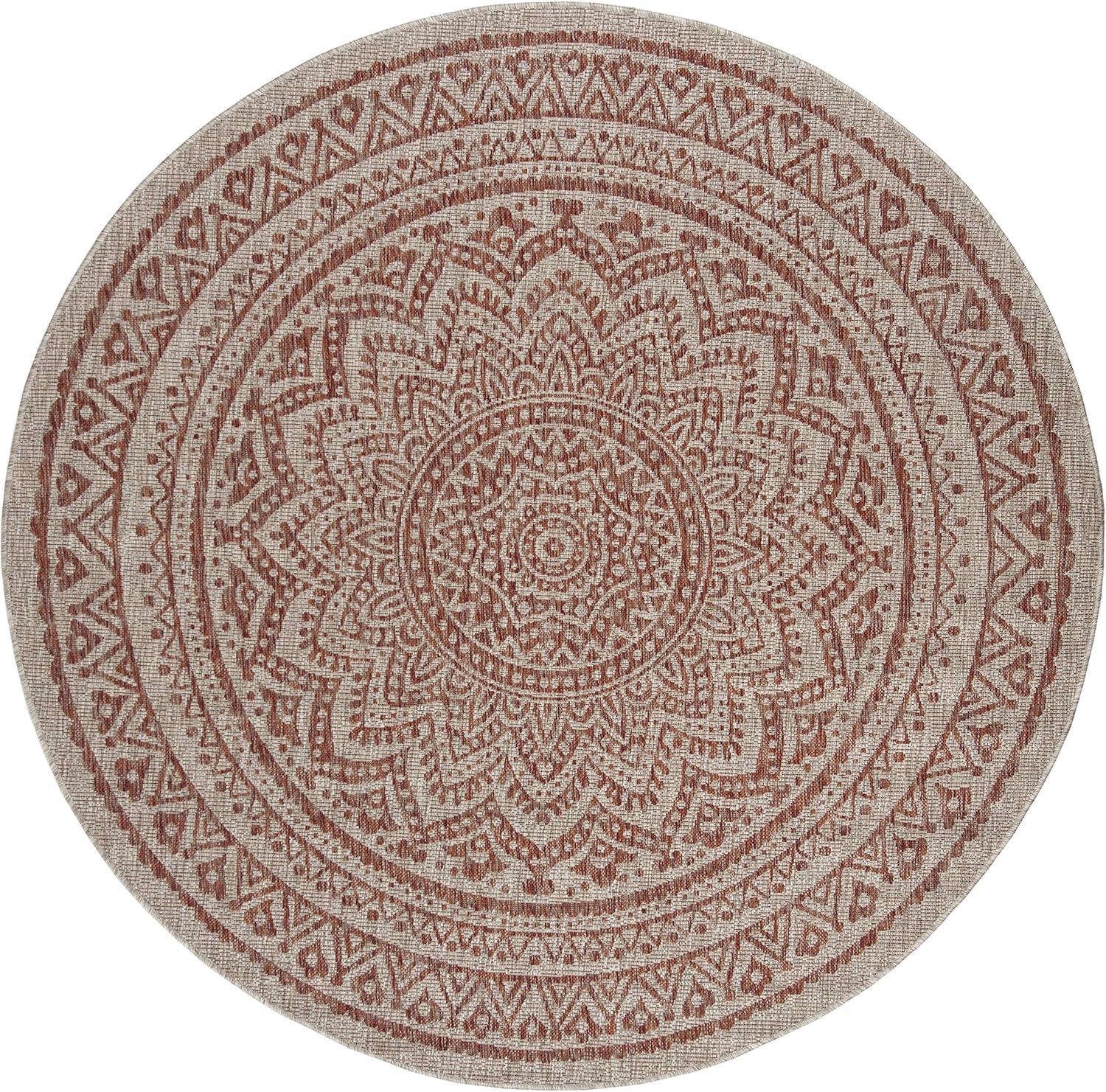 image:imageSAFAVIEH Courtyard Collection 8 x 10 BeigeBrown CY8734 IndoorOutdoor Patio Backyard Mudroom AreaRugLight BeigeTerracotta