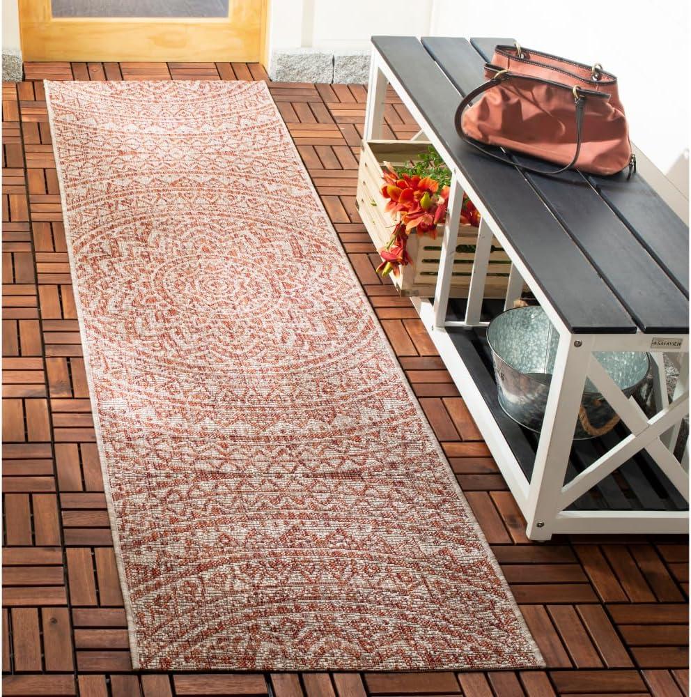 image:imageSAFAVIEH Courtyard Collection 8 x 10 BeigeBrown CY8734 IndoorOutdoor Patio Backyard Mudroom AreaRugLight BeigeTerracotta