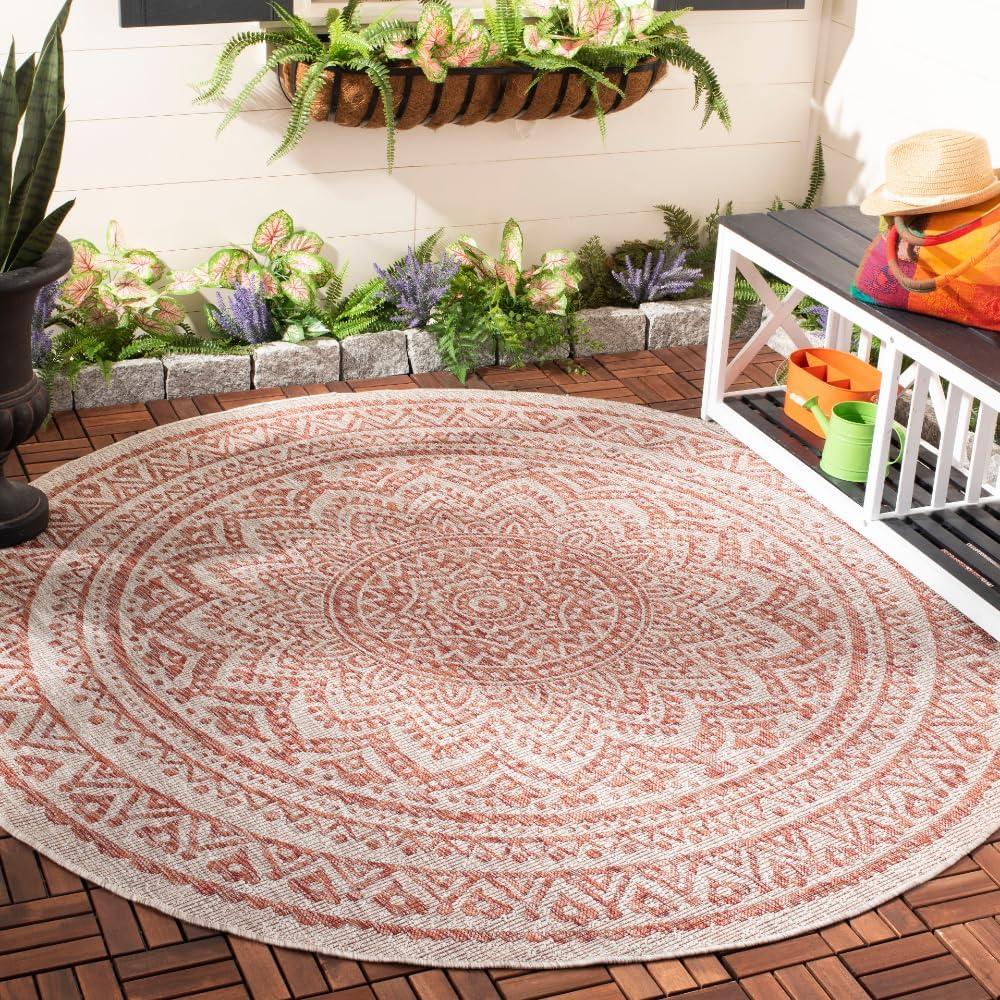 image:imageSAFAVIEH Courtyard Collection 8 x 10 BeigeBrown CY8734 IndoorOutdoor Patio Backyard Mudroom AreaRugLight BeigeTerracotta