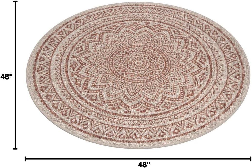 image:imageSAFAVIEH Courtyard Collection 8 x 10 BeigeBrown CY8734 IndoorOutdoor Patio Backyard Mudroom AreaRugLight BeigeTerracotta