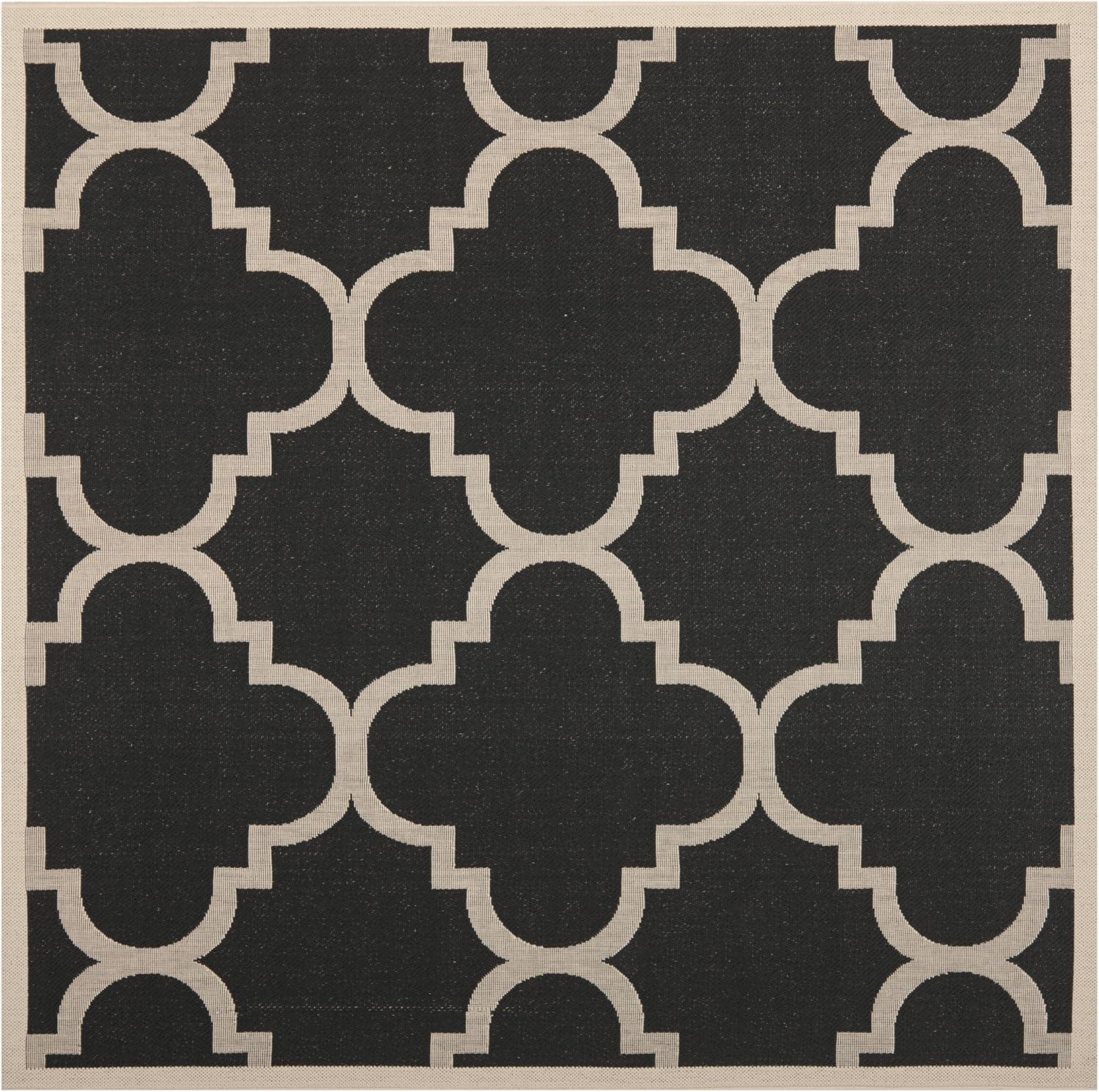 image:imageSAFAVIEH Courtyard Collection 8 x 11 BlueBeige CY6243 Moroccan Trellis Indoor Outdoor Waterproof EasyCleaning Patio Backyard Mudroom AreaRugBlackBeige