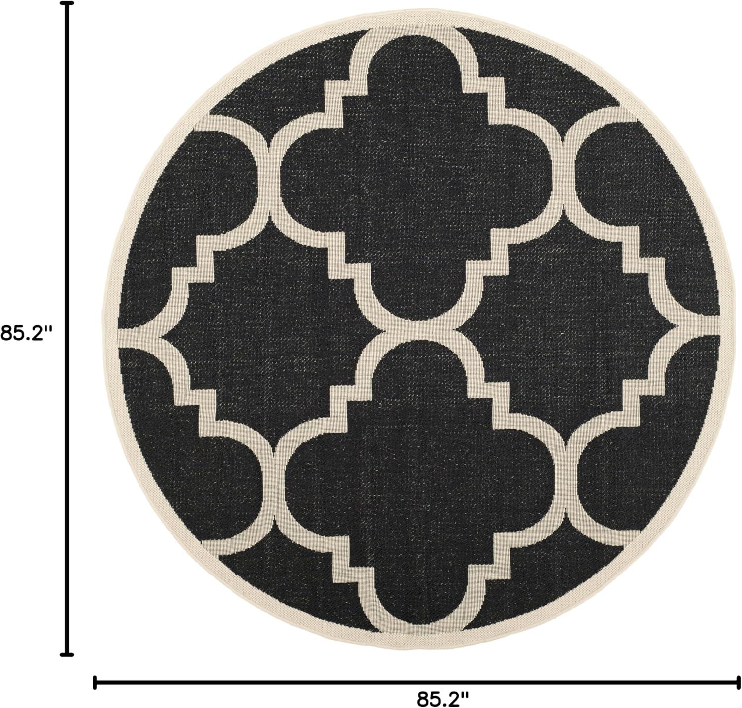 image:imageSAFAVIEH Courtyard Collection 8 x 11 BlueBeige CY6243 Moroccan Trellis Indoor Outdoor Waterproof EasyCleaning Patio Backyard Mudroom AreaRugBlackBeige