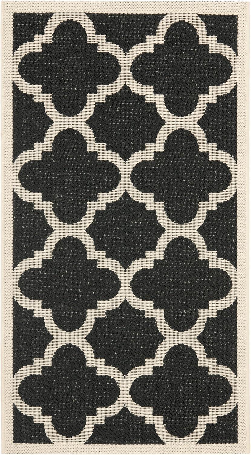 image:imageSAFAVIEH Courtyard Collection 8 x 11 BlueBeige CY6243 Moroccan Trellis Indoor Outdoor Waterproof EasyCleaning Patio Backyard Mudroom AreaRugBlackBeige