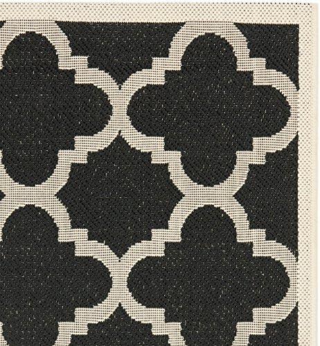 image:imageSAFAVIEH Courtyard Collection 8 x 11 BlueBeige CY6243 Moroccan Trellis Indoor Outdoor Waterproof EasyCleaning Patio Backyard Mudroom AreaRugBlackBeige