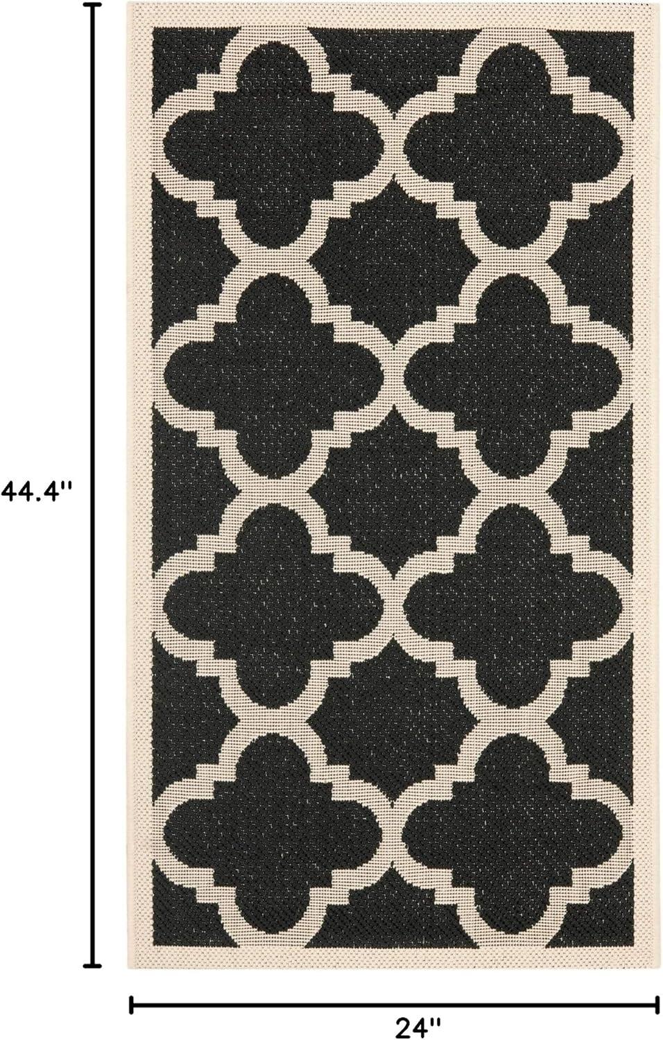 image:imageSAFAVIEH Courtyard Collection 8 x 11 BlueBeige CY6243 Moroccan Trellis Indoor Outdoor Waterproof EasyCleaning Patio Backyard Mudroom AreaRugBlackBeige