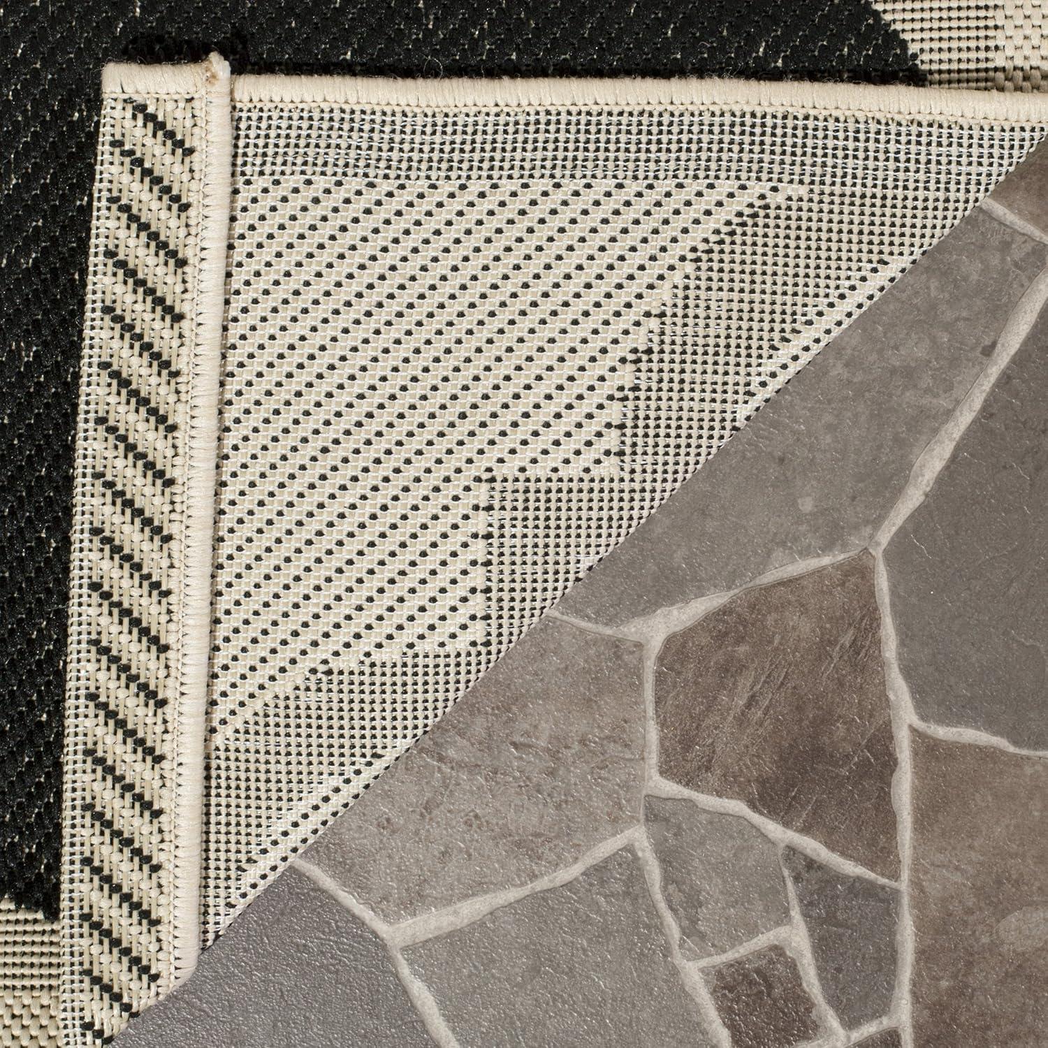 image:imageSAFAVIEH Courtyard Collection 8 x 11 BlueBeige CY6243 Moroccan Trellis Indoor Outdoor Waterproof EasyCleaning Patio Backyard Mudroom AreaRugBlackBeige