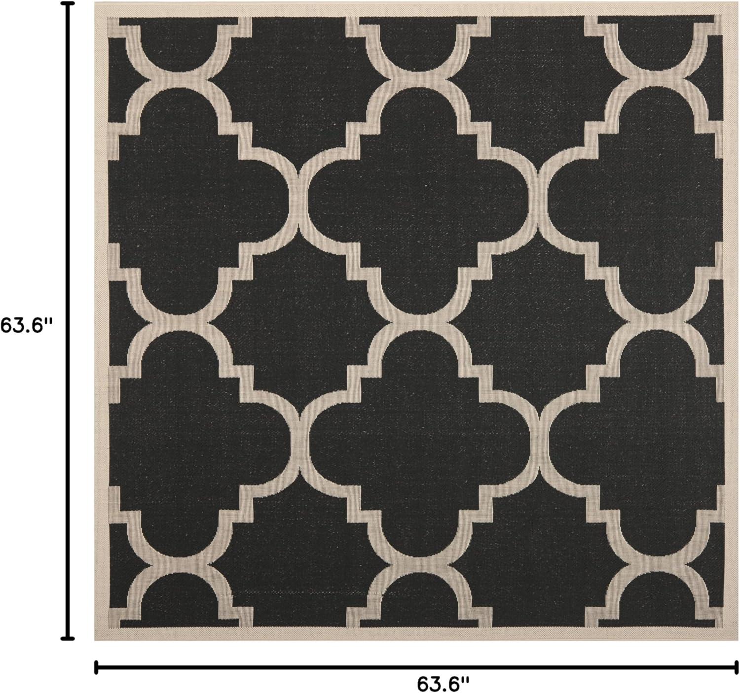 image:imageSAFAVIEH Courtyard Collection 8 x 11 BlueBeige CY6243 Moroccan Trellis Indoor Outdoor Waterproof EasyCleaning Patio Backyard Mudroom AreaRugBlackBeige