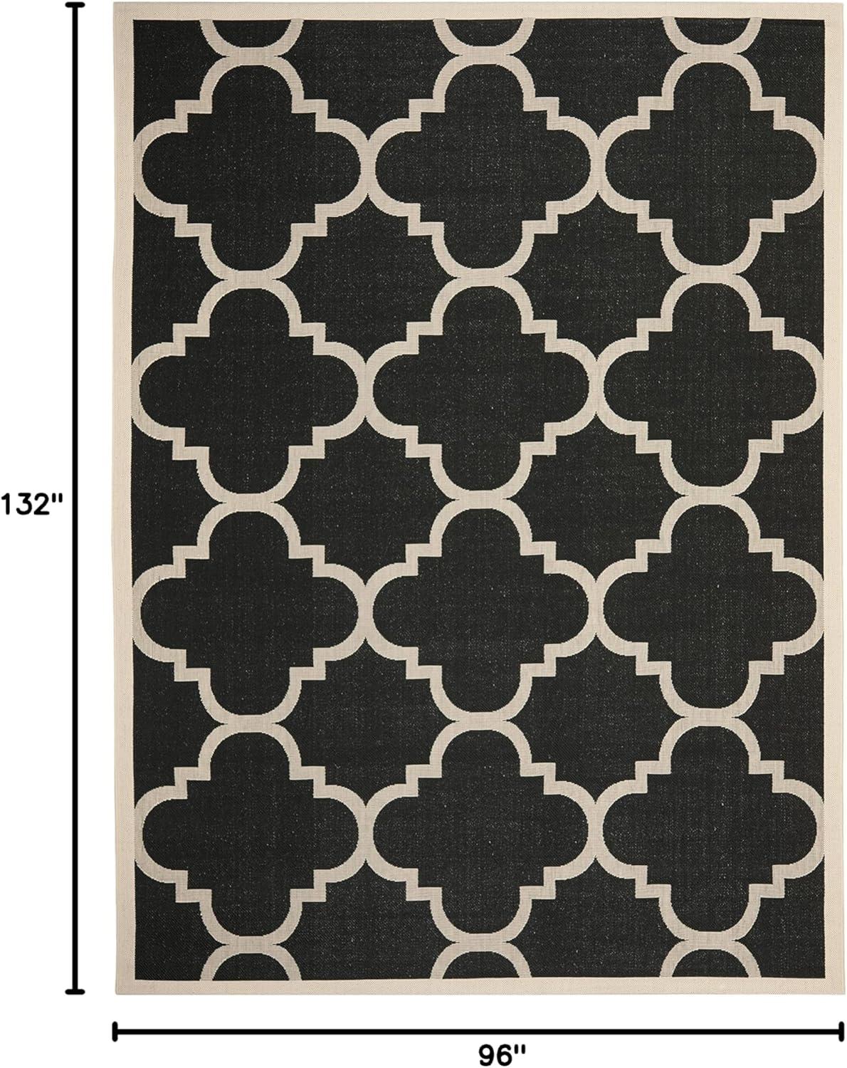 image:imageSAFAVIEH Courtyard Collection 8 x 11 BlueBeige CY6243 Moroccan Trellis Indoor Outdoor Waterproof EasyCleaning Patio Backyard Mudroom AreaRugBlackBeige