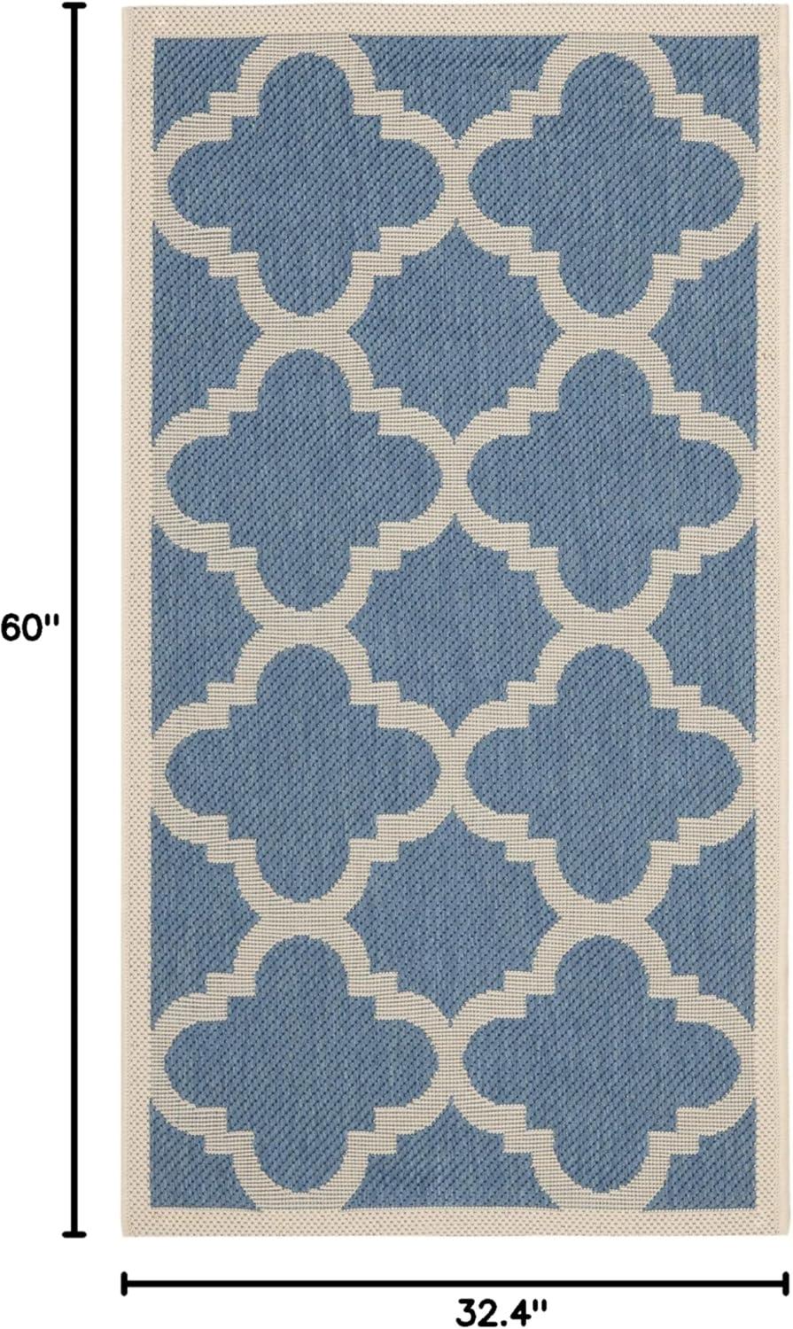image:imageSAFAVIEH Courtyard Collection 8 x 11 BlueBeige CY6243 Moroccan Trellis Indoor Outdoor Waterproof EasyCleaning Patio Backyard Mudroom AreaRugBlueBeige