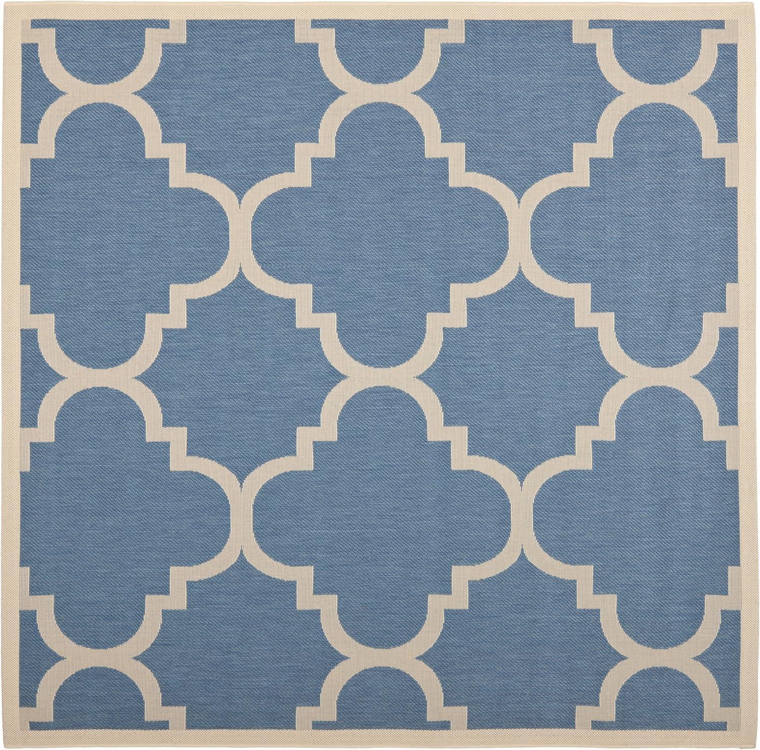 image:imageSAFAVIEH Courtyard Collection 8 x 11 BlueBeige CY6243 Moroccan Trellis Indoor Outdoor Waterproof EasyCleaning Patio Backyard Mudroom AreaRugBlueBeige