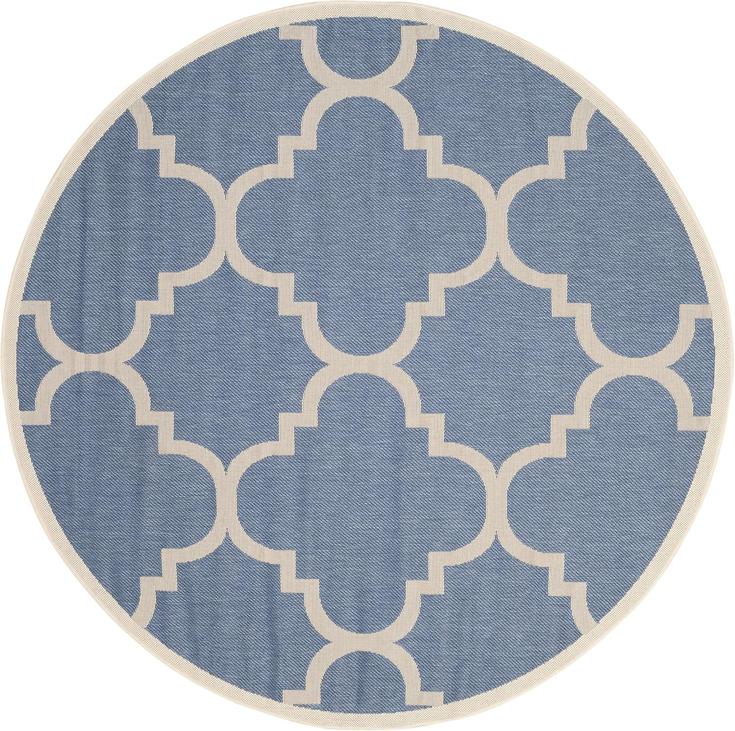 image:imageSAFAVIEH Courtyard Collection 8 x 11 BlueBeige CY6243 Moroccan Trellis Indoor Outdoor Waterproof EasyCleaning Patio Backyard Mudroom AreaRugBlueBeige