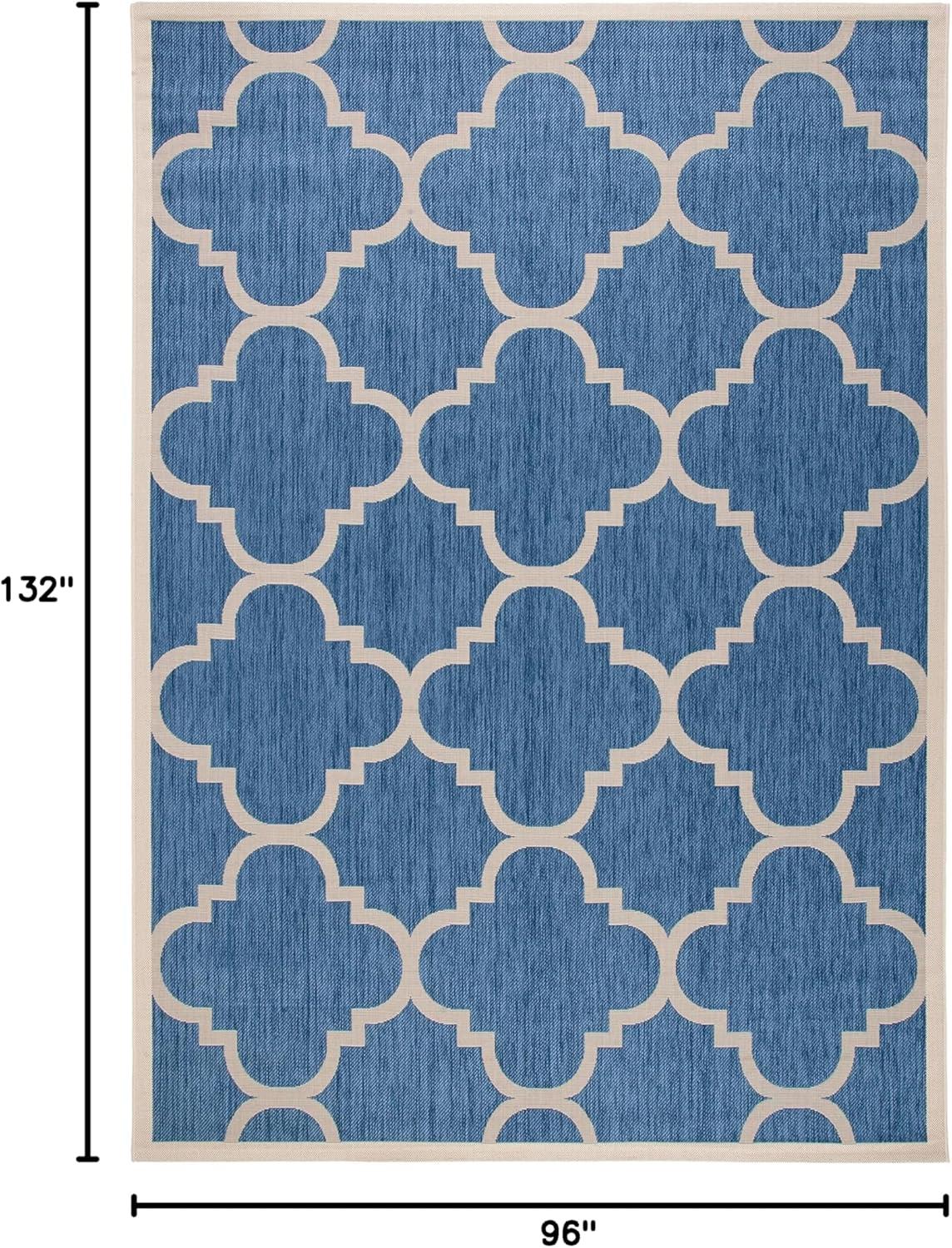 image:imageSAFAVIEH Courtyard Collection 8 x 11 BlueBeige CY6243 Moroccan Trellis Indoor Outdoor Waterproof EasyCleaning Patio Backyard Mudroom AreaRugBlueBeige