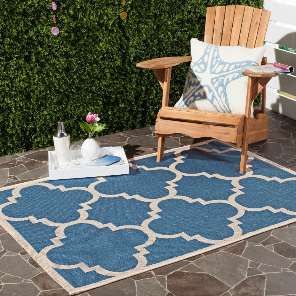 image:imageSAFAVIEH Courtyard Collection 8 x 11 BlueBeige CY6243 Moroccan Trellis Indoor Outdoor Waterproof EasyCleaning Patio Backyard Mudroom AreaRugBlueBeige
