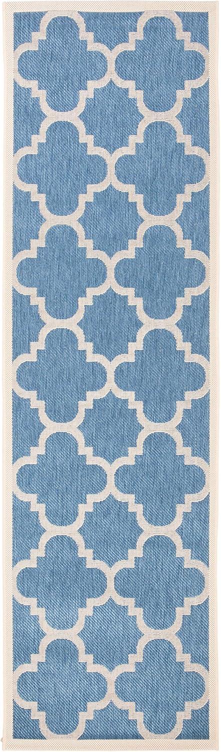 image:imageSAFAVIEH Courtyard Collection 8 x 11 BlueBeige CY6243 Moroccan Trellis Indoor Outdoor Waterproof EasyCleaning Patio Backyard Mudroom AreaRugBlueBeige