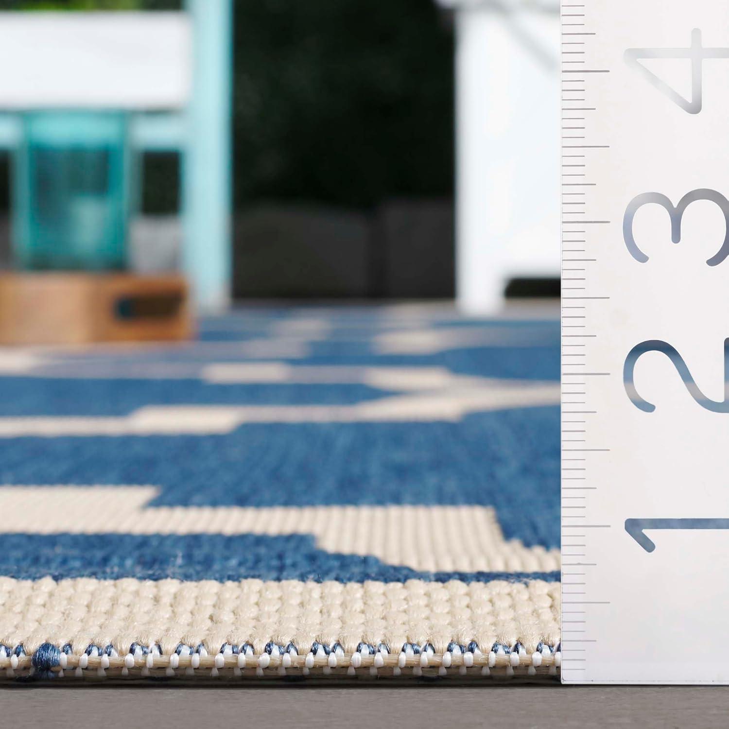 image:imageSAFAVIEH Courtyard Collection 8 x 11 BlueBeige CY6243 Moroccan Trellis Indoor Outdoor Waterproof EasyCleaning Patio Backyard Mudroom AreaRugBlueBeige
