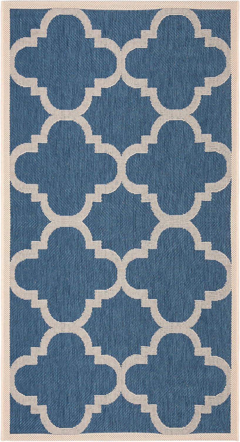 image:imageSAFAVIEH Courtyard Collection 8 x 11 BlueBeige CY6243 Moroccan Trellis Indoor Outdoor Waterproof EasyCleaning Patio Backyard Mudroom AreaRugBlueBeige