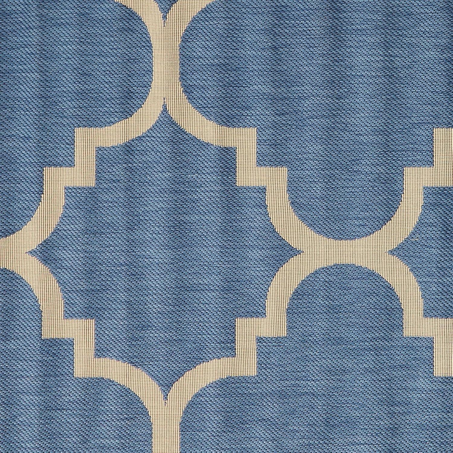 image:imageSAFAVIEH Courtyard Collection 8 x 11 BlueBeige CY6243 Moroccan Trellis Indoor Outdoor Waterproof EasyCleaning Patio Backyard Mudroom AreaRugBlueBeige