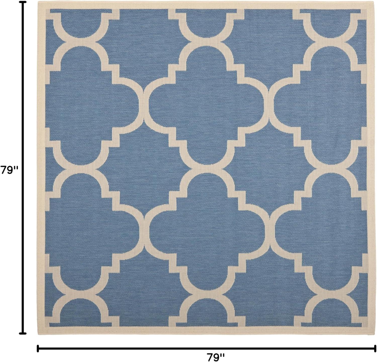 image:imageSAFAVIEH Courtyard Collection 8 x 11 BlueBeige CY6243 Moroccan Trellis Indoor Outdoor Waterproof EasyCleaning Patio Backyard Mudroom AreaRugBlueBeige