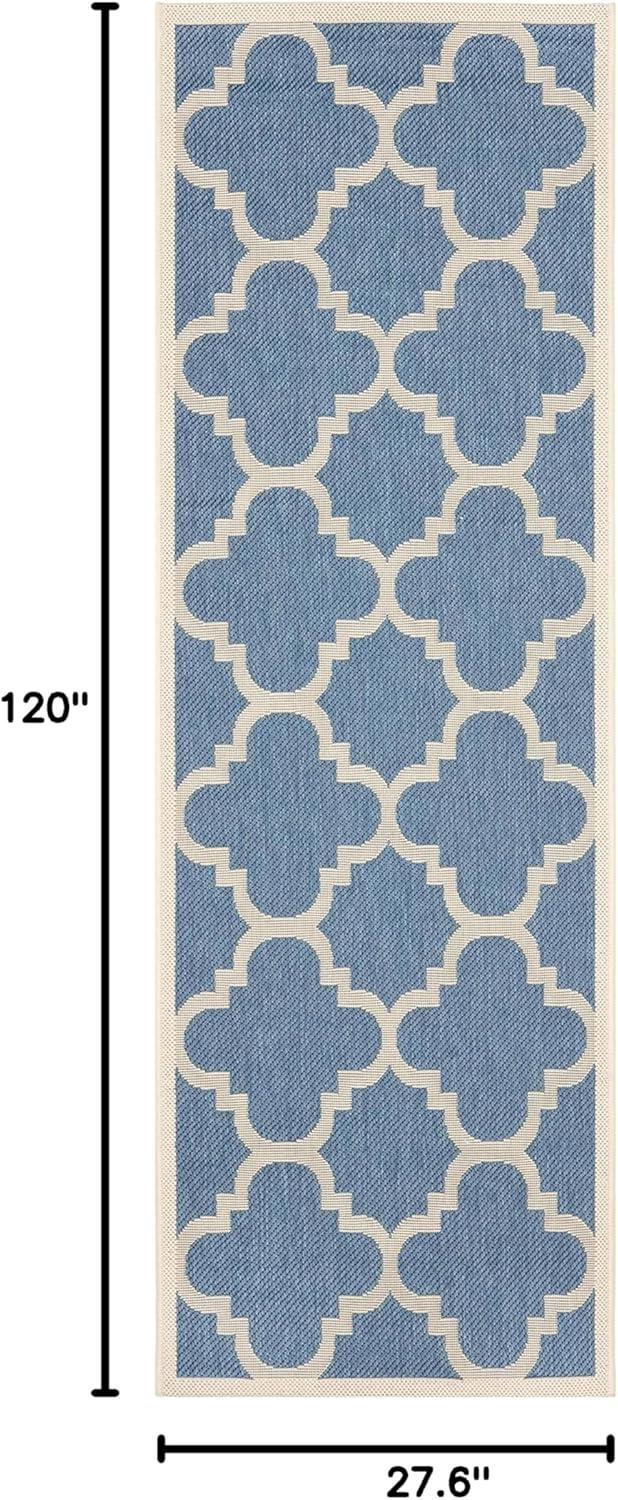 image:imageSAFAVIEH Courtyard Collection 8 x 11 BlueBeige CY6243 Moroccan Trellis Indoor Outdoor Waterproof EasyCleaning Patio Backyard Mudroom AreaRugBlueBeige