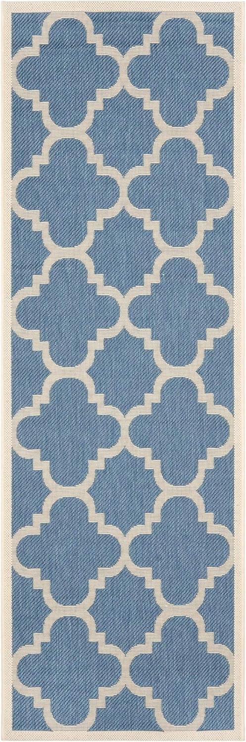 image:imageSAFAVIEH Courtyard Collection 8 x 11 BlueBeige CY6243 Moroccan Trellis Indoor Outdoor Waterproof EasyCleaning Patio Backyard Mudroom AreaRugBlueBeige