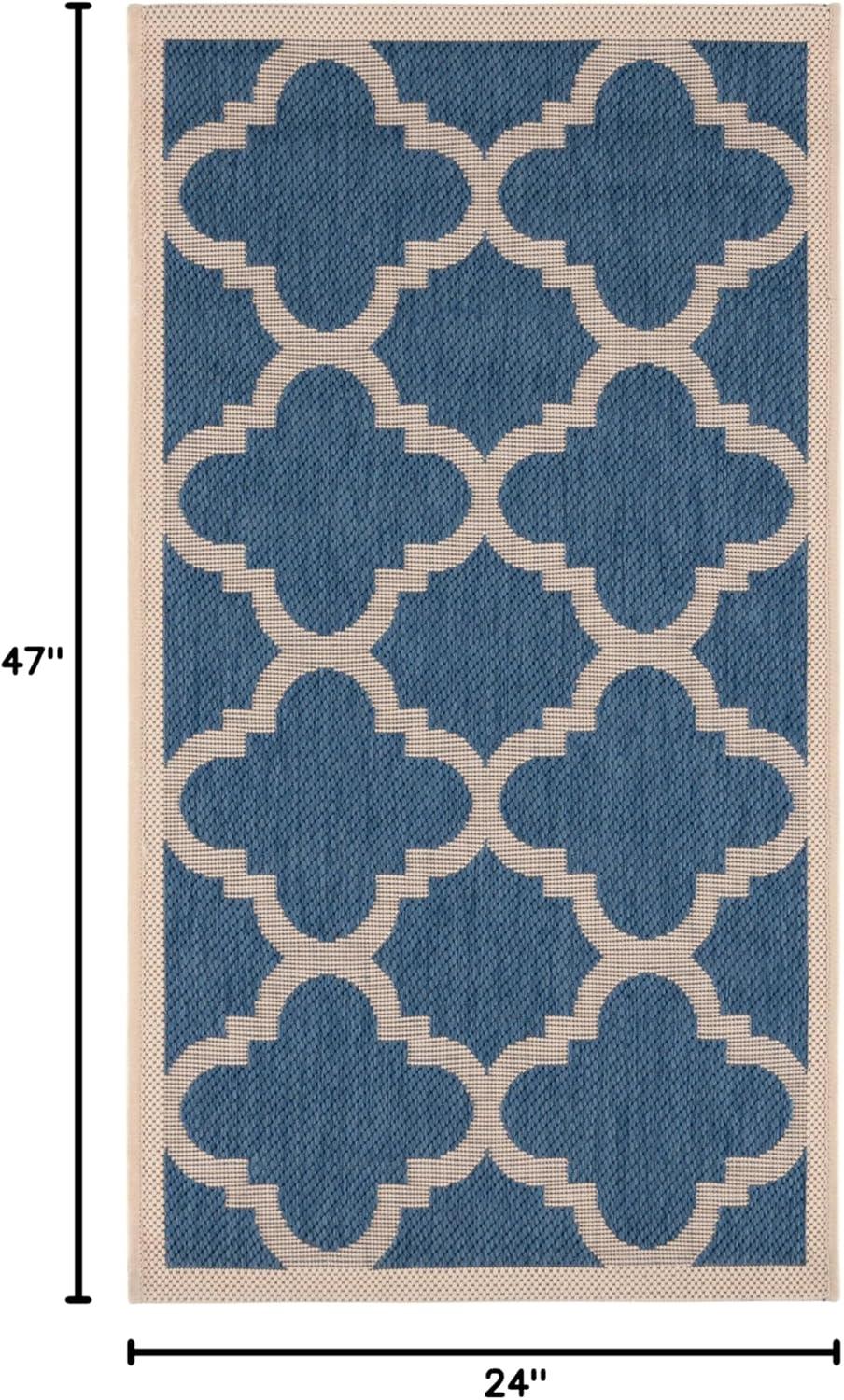 image:imageSAFAVIEH Courtyard Collection 8 x 11 BlueBeige CY6243 Moroccan Trellis Indoor Outdoor Waterproof EasyCleaning Patio Backyard Mudroom AreaRugBlueBeige