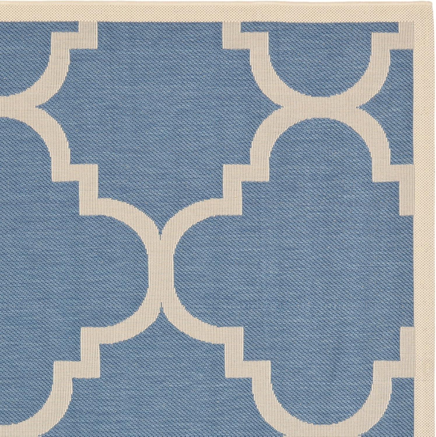 image:imageSAFAVIEH Courtyard Collection 8 x 11 BlueBeige CY6243 Moroccan Trellis Indoor Outdoor Waterproof EasyCleaning Patio Backyard Mudroom AreaRugBlueBeige