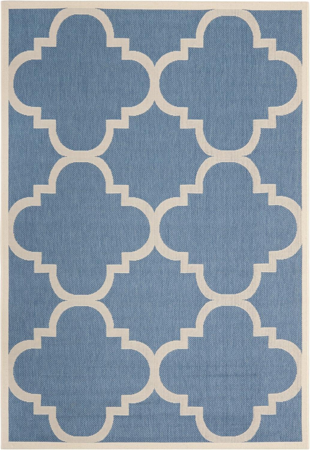 image:imageSAFAVIEH Courtyard Collection 8 x 11 BlueBeige CY6243 Moroccan Trellis Indoor Outdoor Waterproof EasyCleaning Patio Backyard Mudroom AreaRugBlueBeige