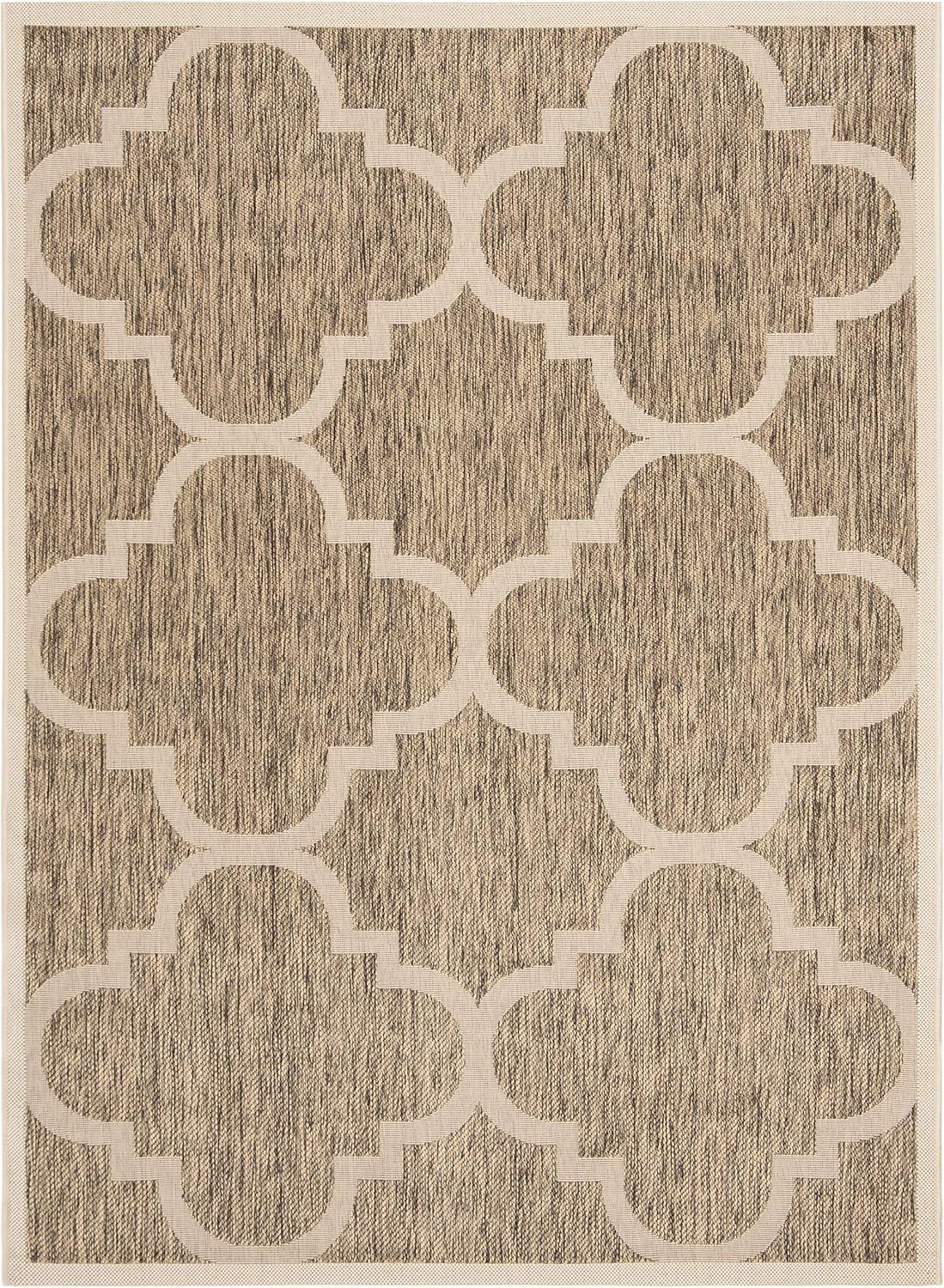 image:imageSAFAVIEH Courtyard Collection 8 x 11 BlueBeige CY6243 Moroccan Trellis Indoor Outdoor Waterproof EasyCleaning Patio Backyard Mudroom AreaRugBrown