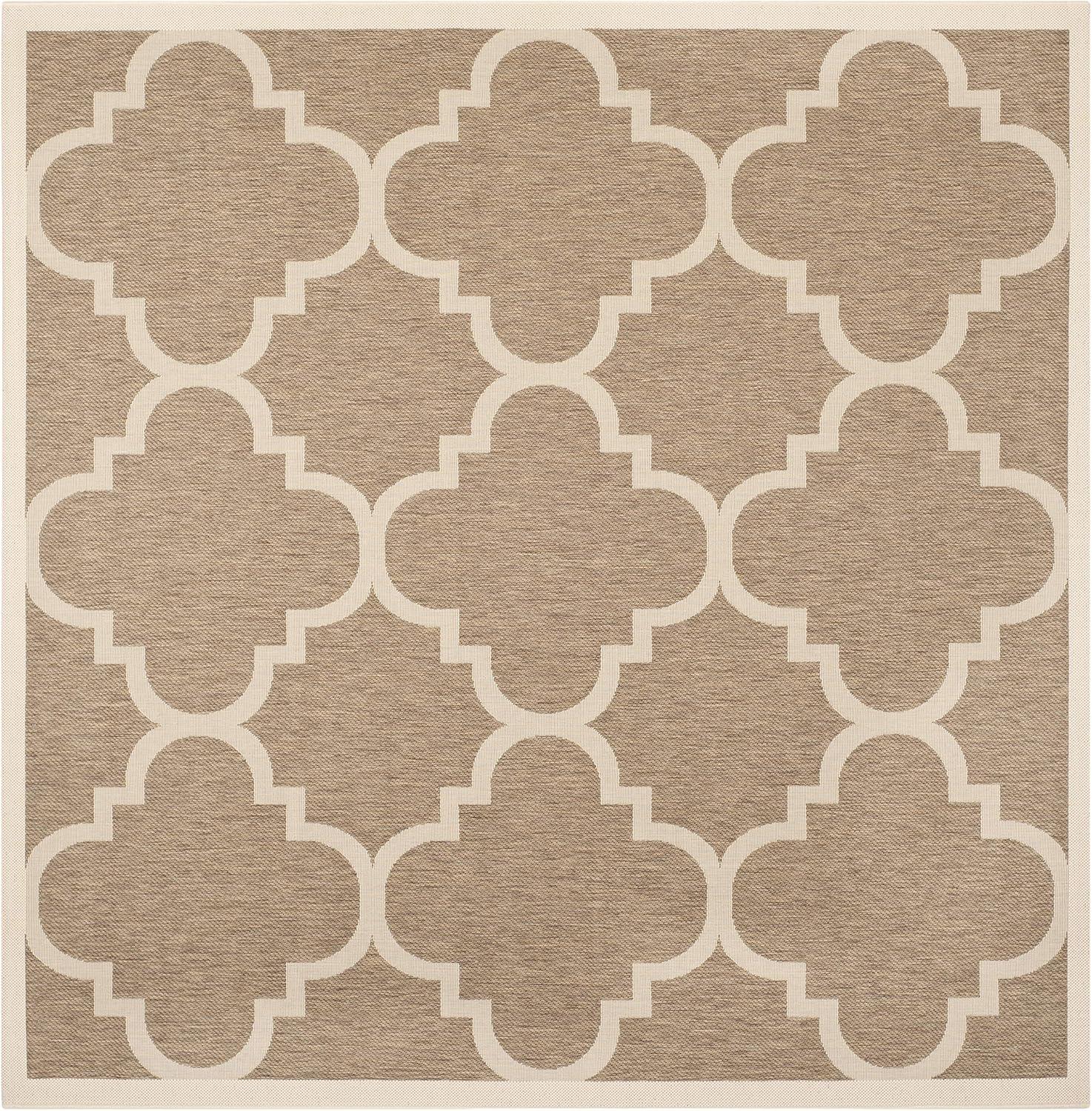 image:imageSAFAVIEH Courtyard Collection 8 x 11 BlueBeige CY6243 Moroccan Trellis Indoor Outdoor Waterproof EasyCleaning Patio Backyard Mudroom AreaRugBrown