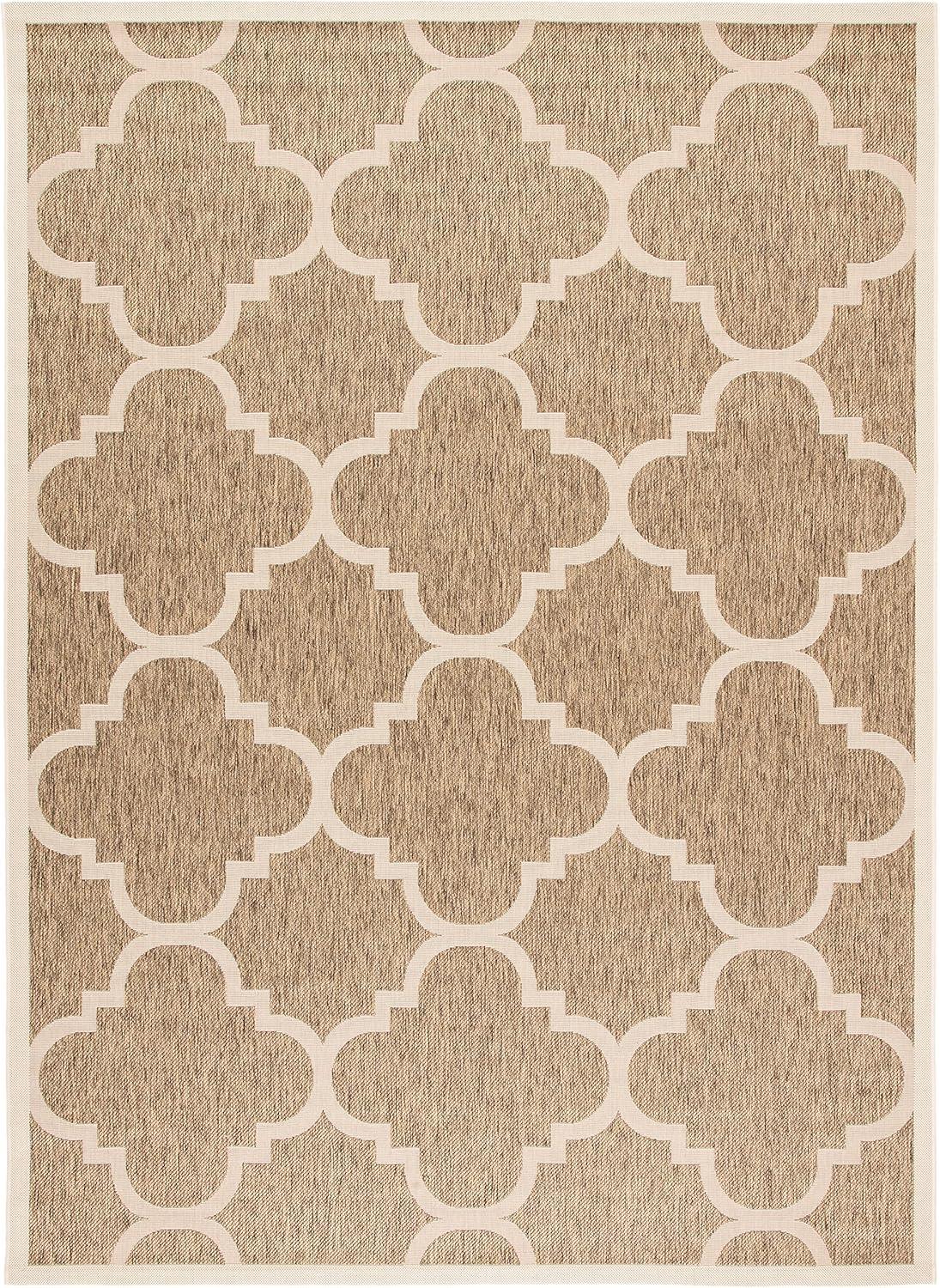 image:imageSAFAVIEH Courtyard Collection 8 x 11 BlueBeige CY6243 Moroccan Trellis Indoor Outdoor Waterproof EasyCleaning Patio Backyard Mudroom AreaRugBrown