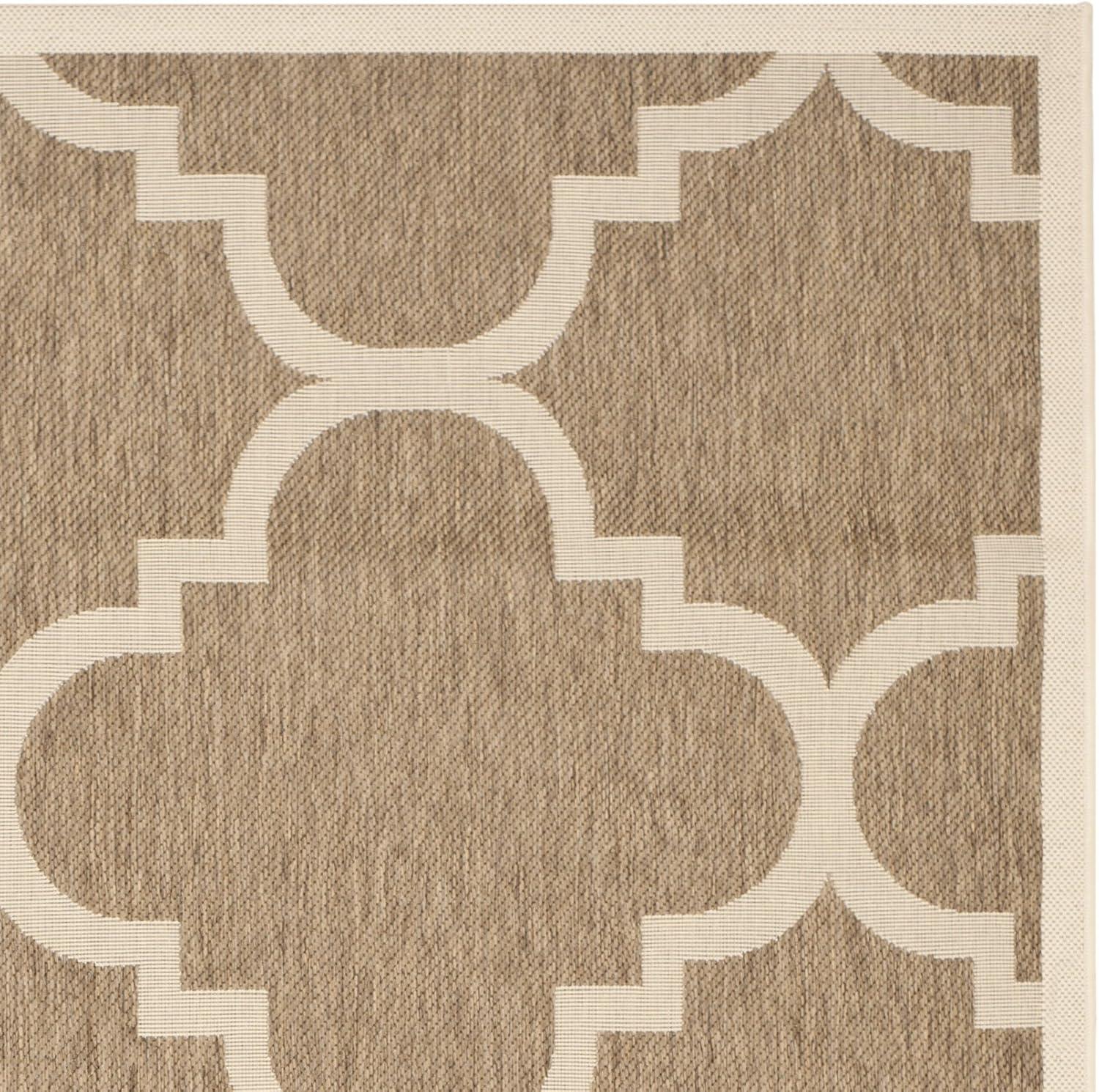 image:imageSAFAVIEH Courtyard Collection 8 x 11 BlueBeige CY6243 Moroccan Trellis Indoor Outdoor Waterproof EasyCleaning Patio Backyard Mudroom AreaRugBrown