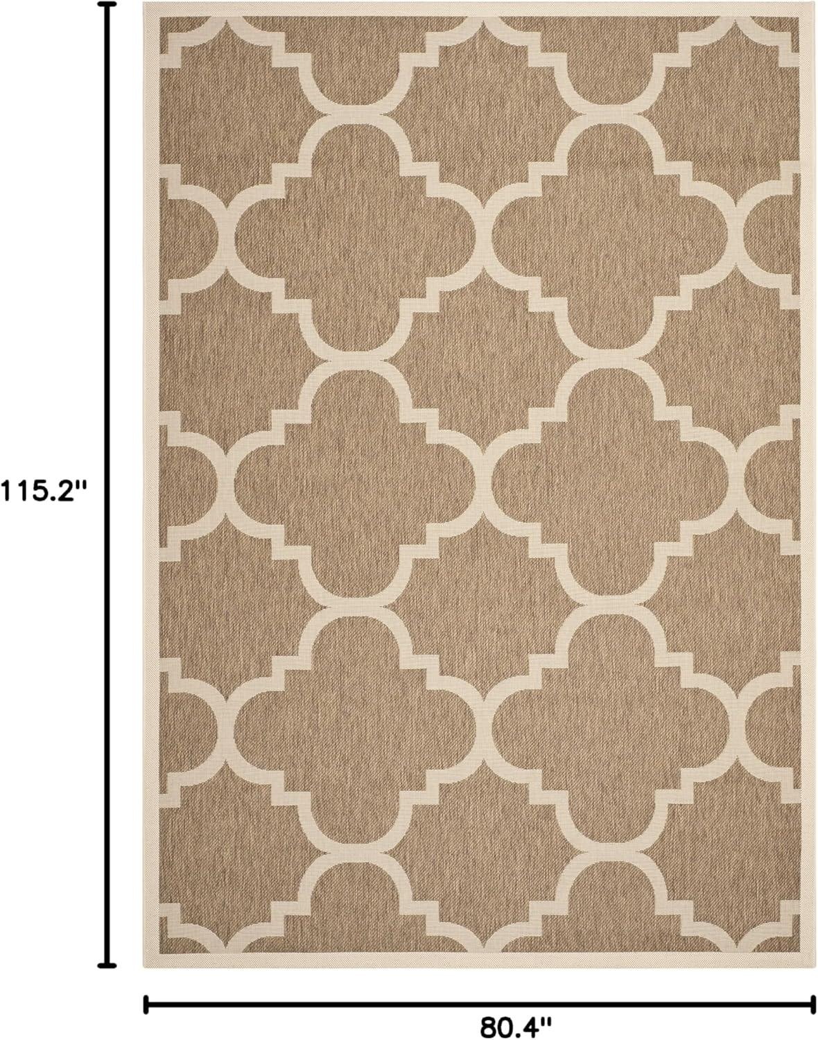image:imageSAFAVIEH Courtyard Collection 8 x 11 BlueBeige CY6243 Moroccan Trellis Indoor Outdoor Waterproof EasyCleaning Patio Backyard Mudroom AreaRugBrown