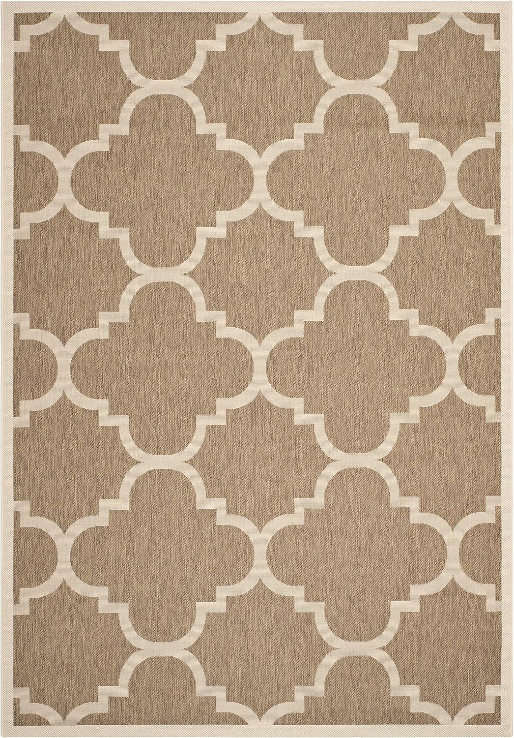 image:imageSAFAVIEH Courtyard Collection 8 x 11 BlueBeige CY6243 Moroccan Trellis Indoor Outdoor Waterproof EasyCleaning Patio Backyard Mudroom AreaRugBrown