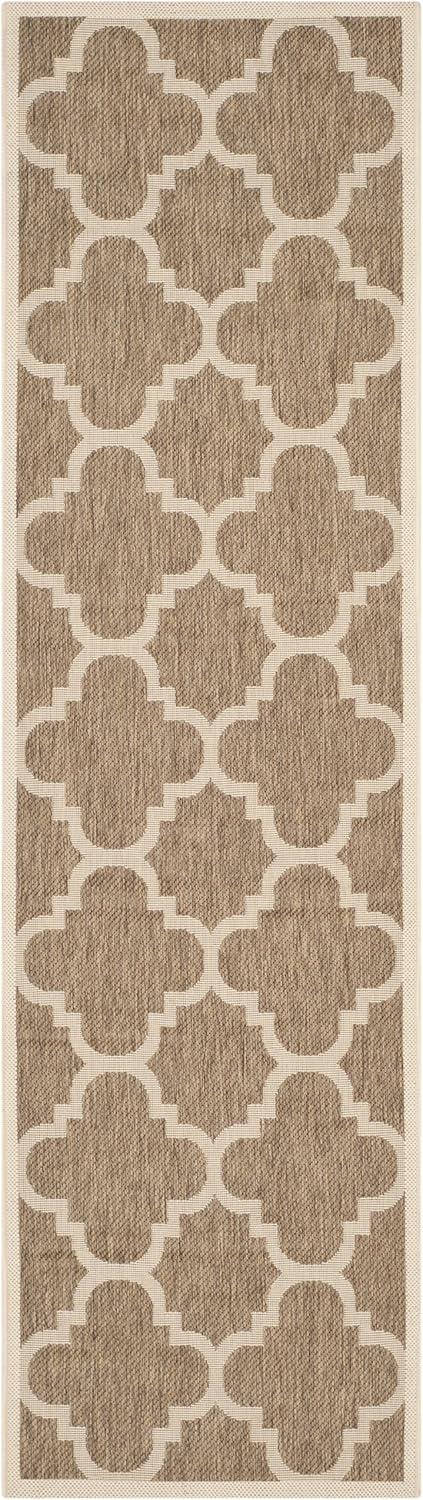 image:imageSAFAVIEH Courtyard Collection 8 x 11 BlueBeige CY6243 Moroccan Trellis Indoor Outdoor Waterproof EasyCleaning Patio Backyard Mudroom AreaRugBrown