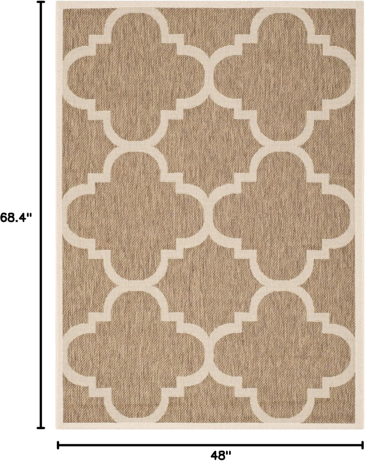 image:imageSAFAVIEH Courtyard Collection 8 x 11 BlueBeige CY6243 Moroccan Trellis Indoor Outdoor Waterproof EasyCleaning Patio Backyard Mudroom AreaRugBrown