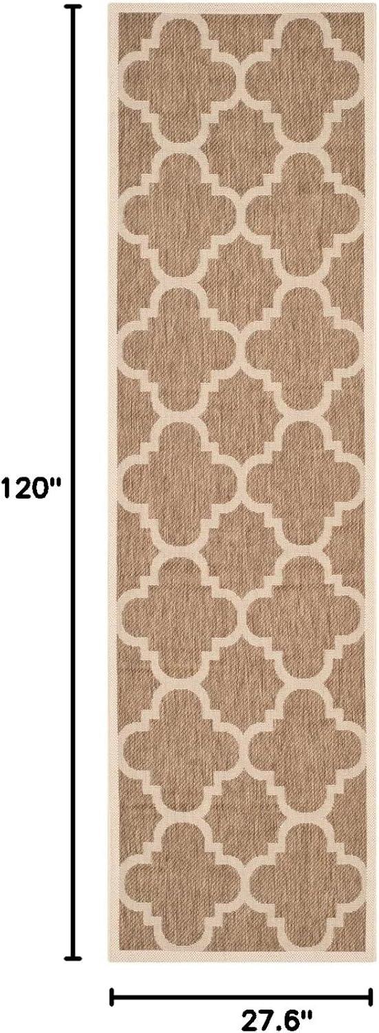 image:imageSAFAVIEH Courtyard Collection 8 x 11 BlueBeige CY6243 Moroccan Trellis Indoor Outdoor Waterproof EasyCleaning Patio Backyard Mudroom AreaRugBrown