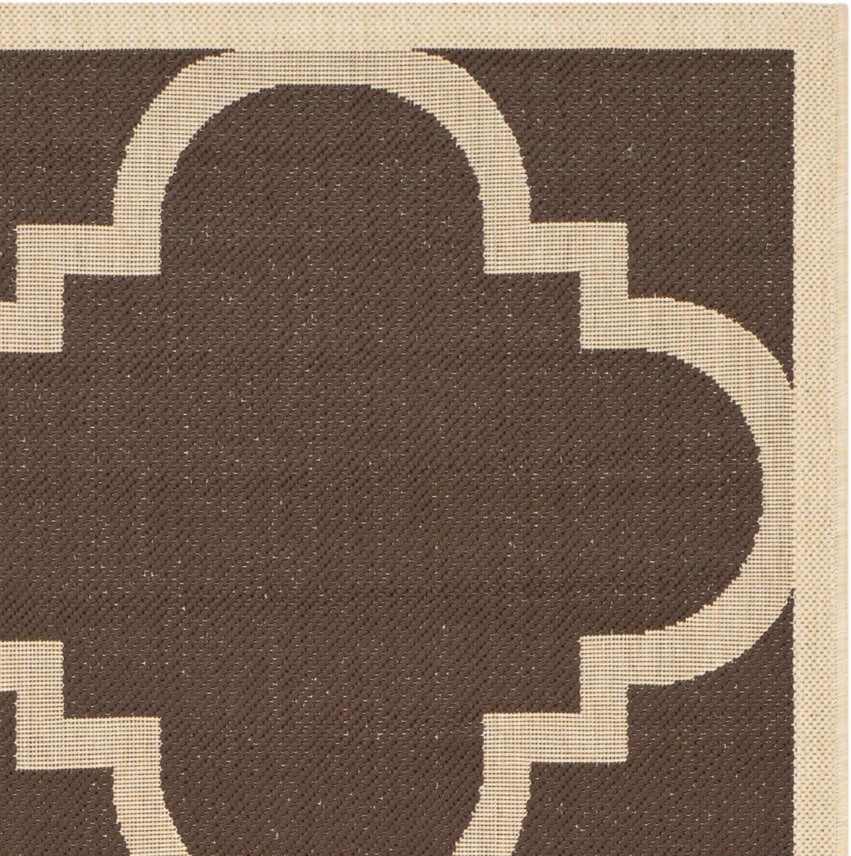 image:imageSAFAVIEH Courtyard Collection 8 x 11 BlueBeige CY6243 Moroccan Trellis Indoor Outdoor Waterproof EasyCleaning Patio Backyard Mudroom AreaRugDark Brown