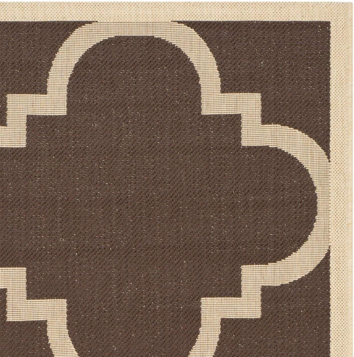 image:imageSAFAVIEH Courtyard Collection 8 x 11 BlueBeige CY6243 Moroccan Trellis Indoor Outdoor Waterproof EasyCleaning Patio Backyard Mudroom AreaRugDark Brown