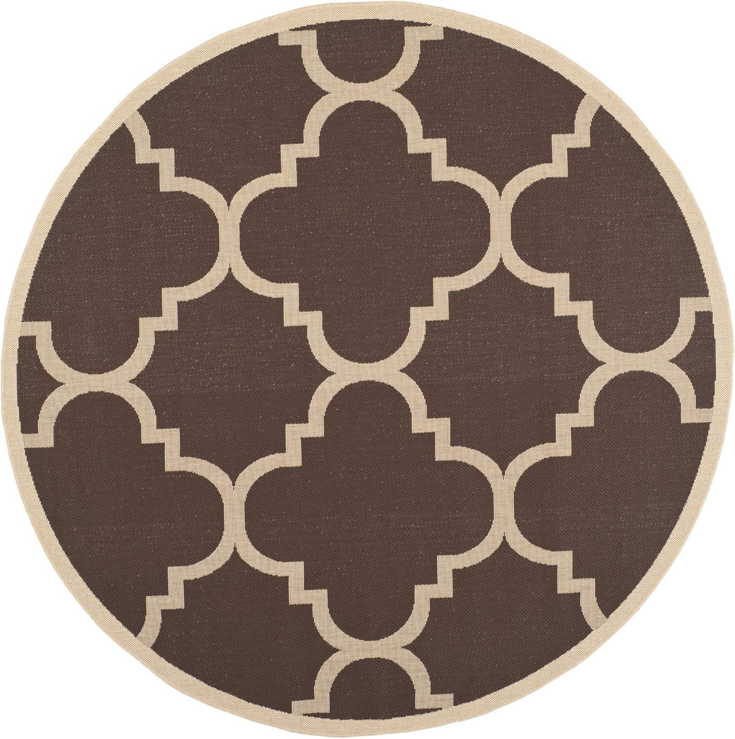 image:imageSAFAVIEH Courtyard Collection 8 x 11 BlueBeige CY6243 Moroccan Trellis Indoor Outdoor Waterproof EasyCleaning Patio Backyard Mudroom AreaRugDark Brown