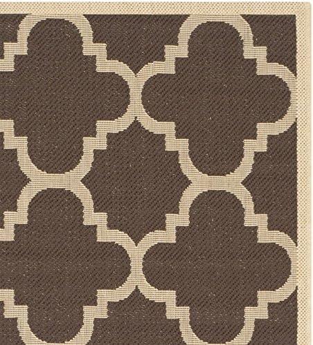 image:imageSAFAVIEH Courtyard Collection 8 x 11 BlueBeige CY6243 Moroccan Trellis Indoor Outdoor Waterproof EasyCleaning Patio Backyard Mudroom AreaRugDark Brown