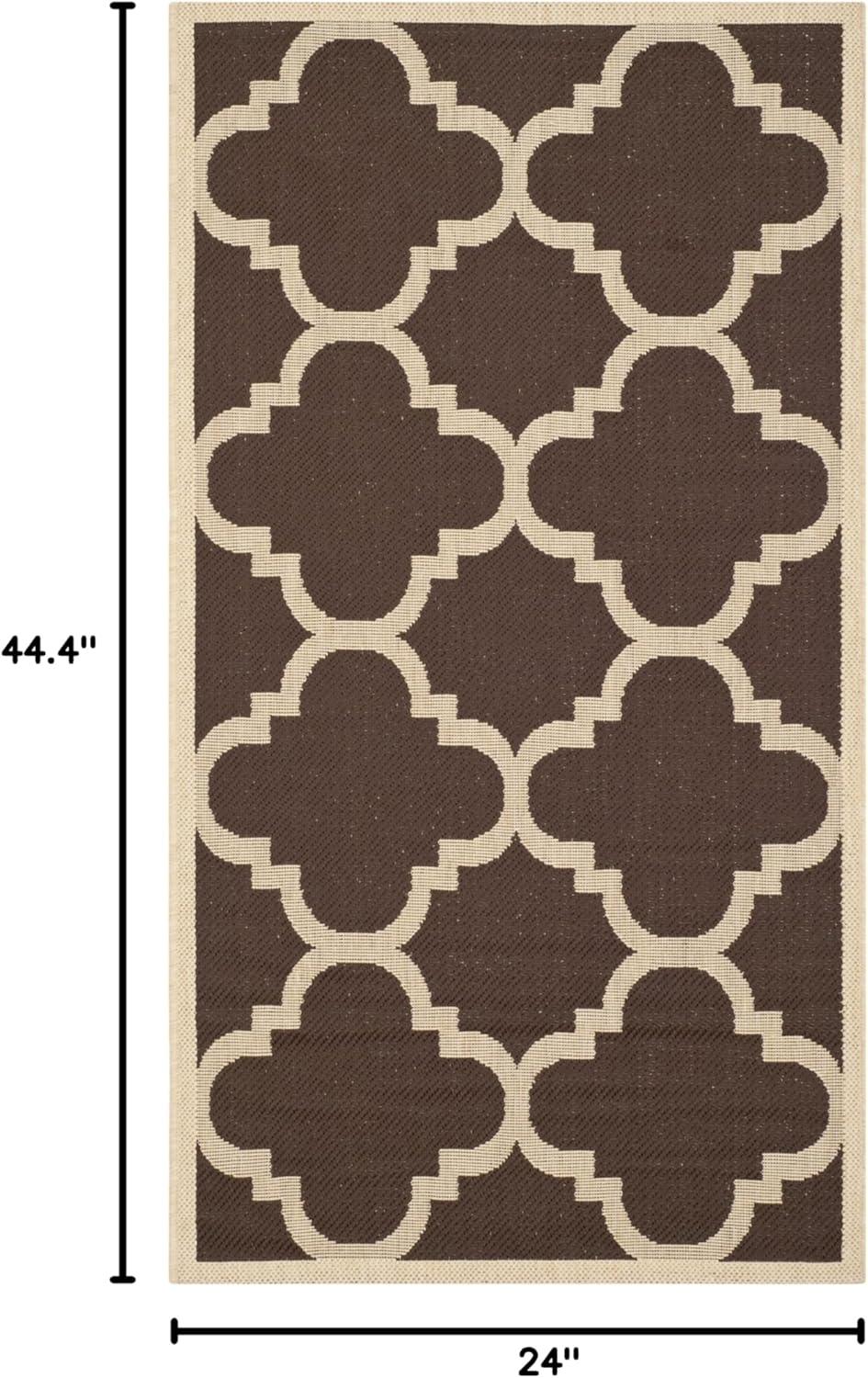 image:imageSAFAVIEH Courtyard Collection 8 x 11 BlueBeige CY6243 Moroccan Trellis Indoor Outdoor Waterproof EasyCleaning Patio Backyard Mudroom AreaRugDark Brown